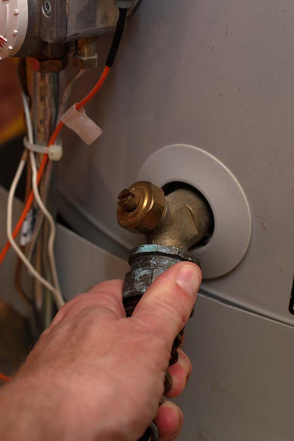 Corroded water heater drain valve